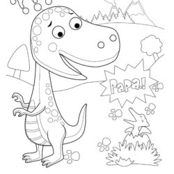 Dinosaur with Hatching Dino egg coloring page