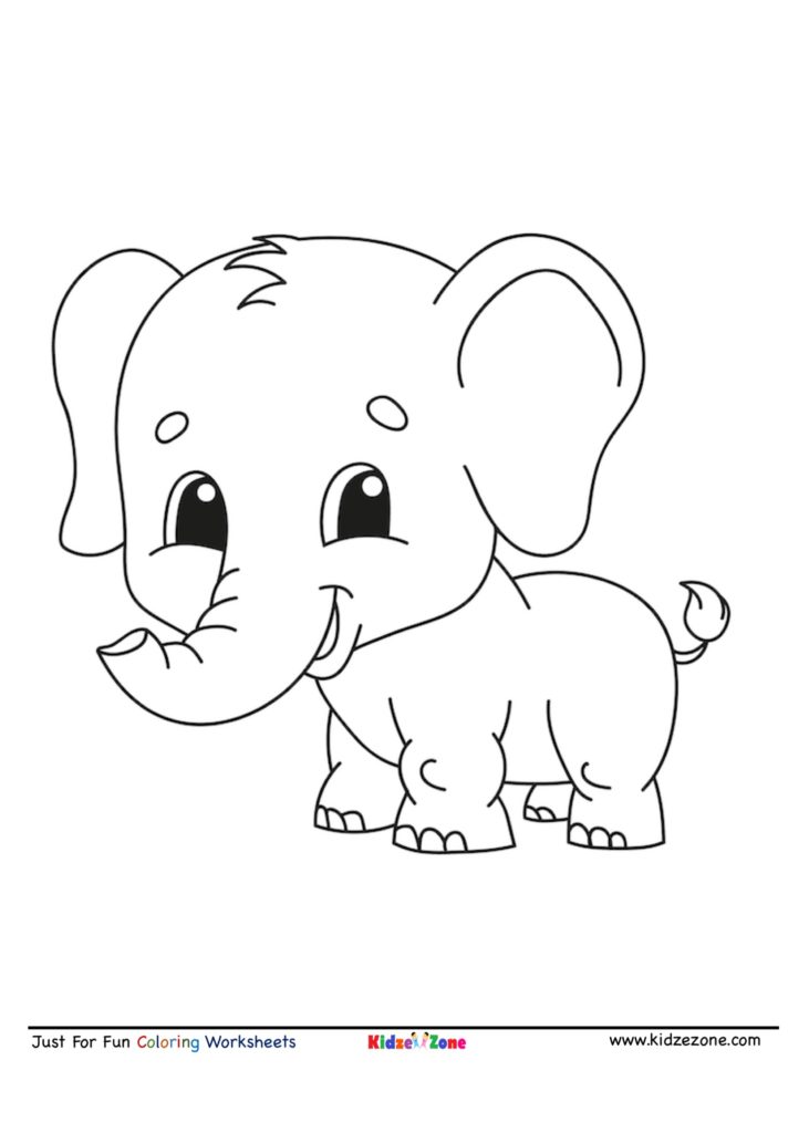Cute Baby Elephant Coloring Page