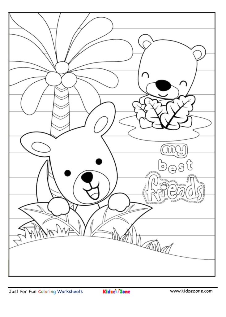 Letter B - Best Bear Friends Coloring page