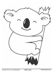Koala Cartoon Coloring Page KidzeZone