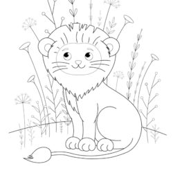 Lion King of Jungle Coloring page