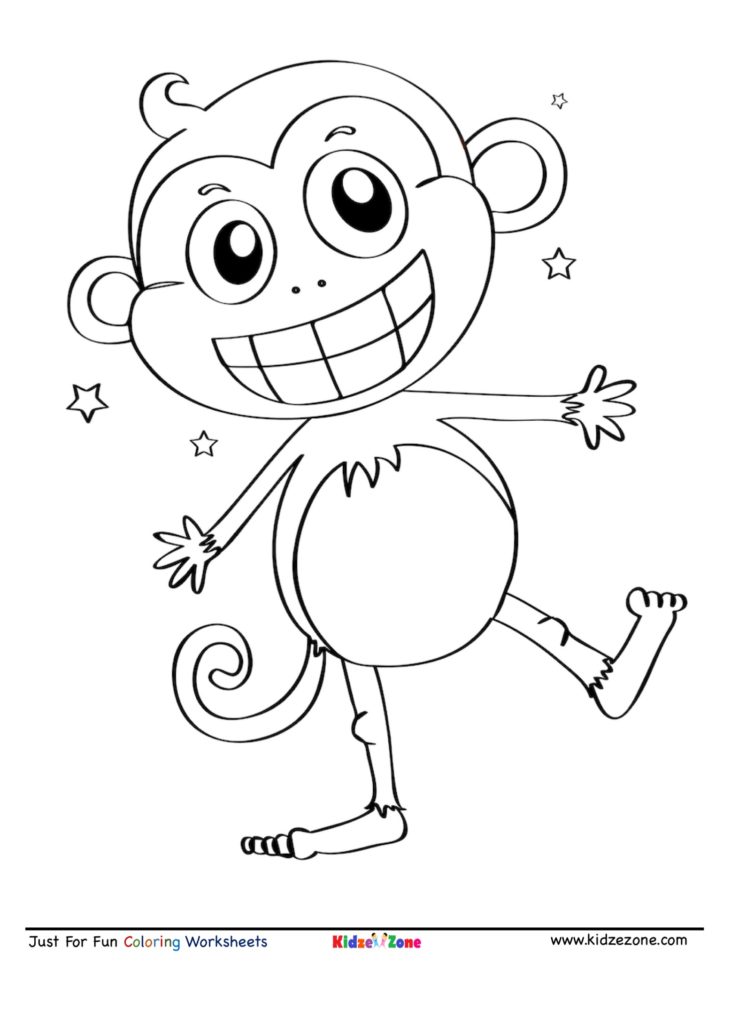 Funny Monkey Coloring Page