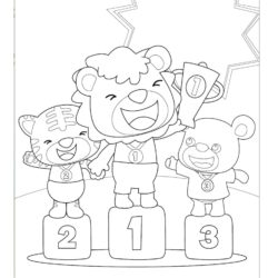 Podium with Winners Coloring Page