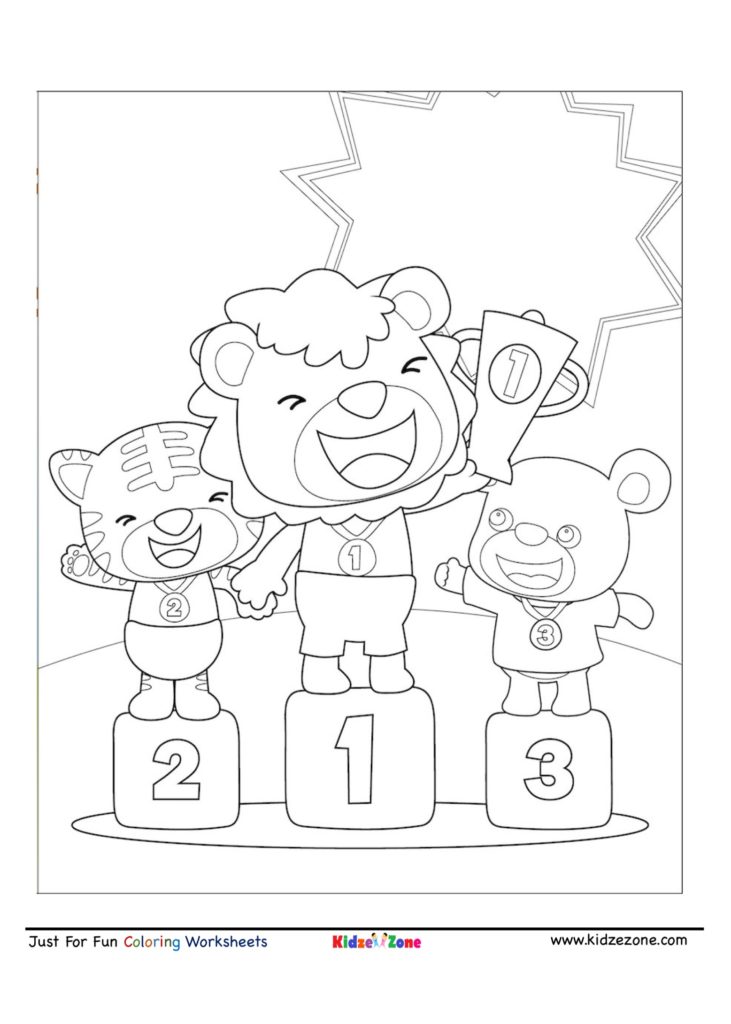 Podium with Winners Coloring Page