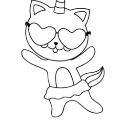Dancing cat Coloring Page
