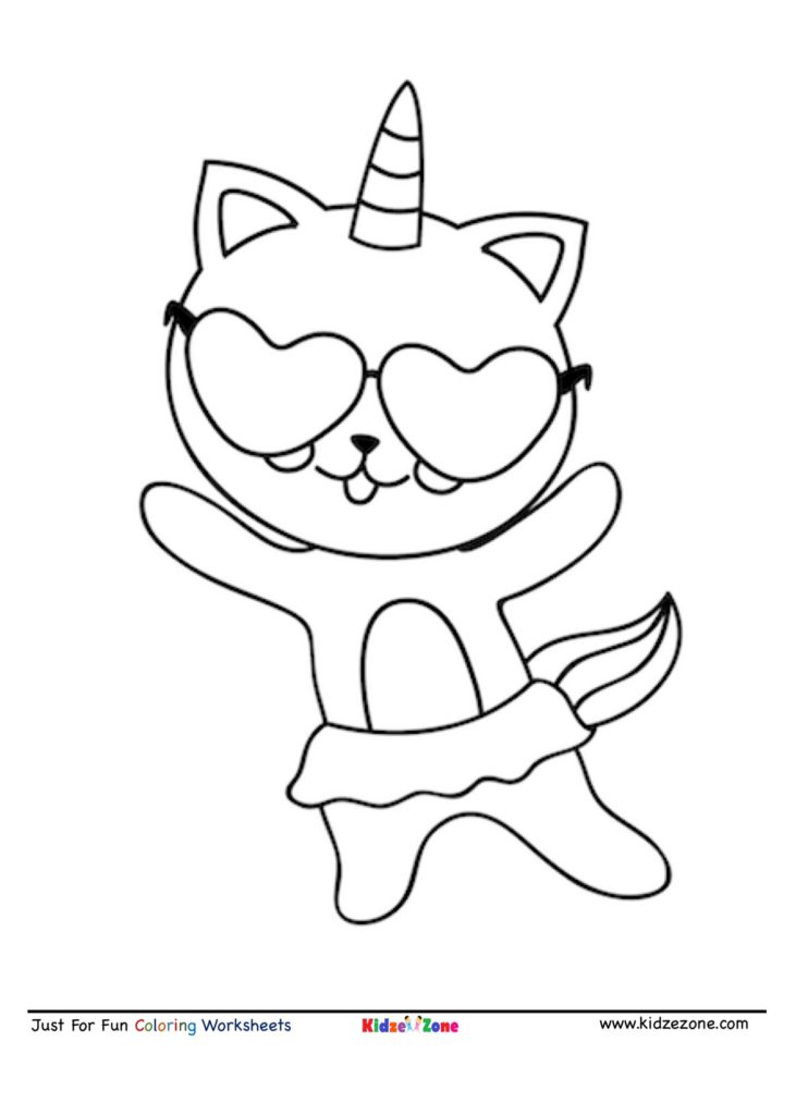Dancing cat Coloring Page