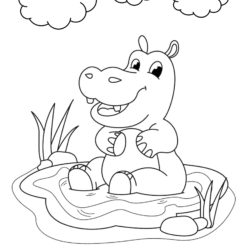 Happy Hippo coloring page