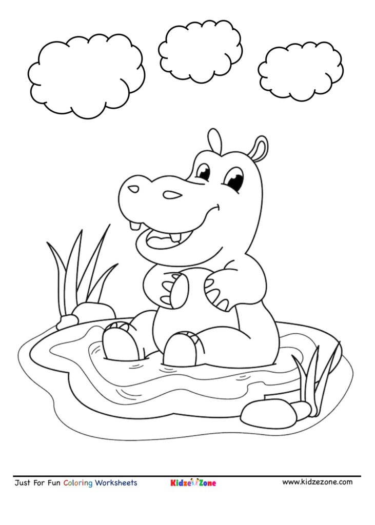 Happy Hippo coloring page