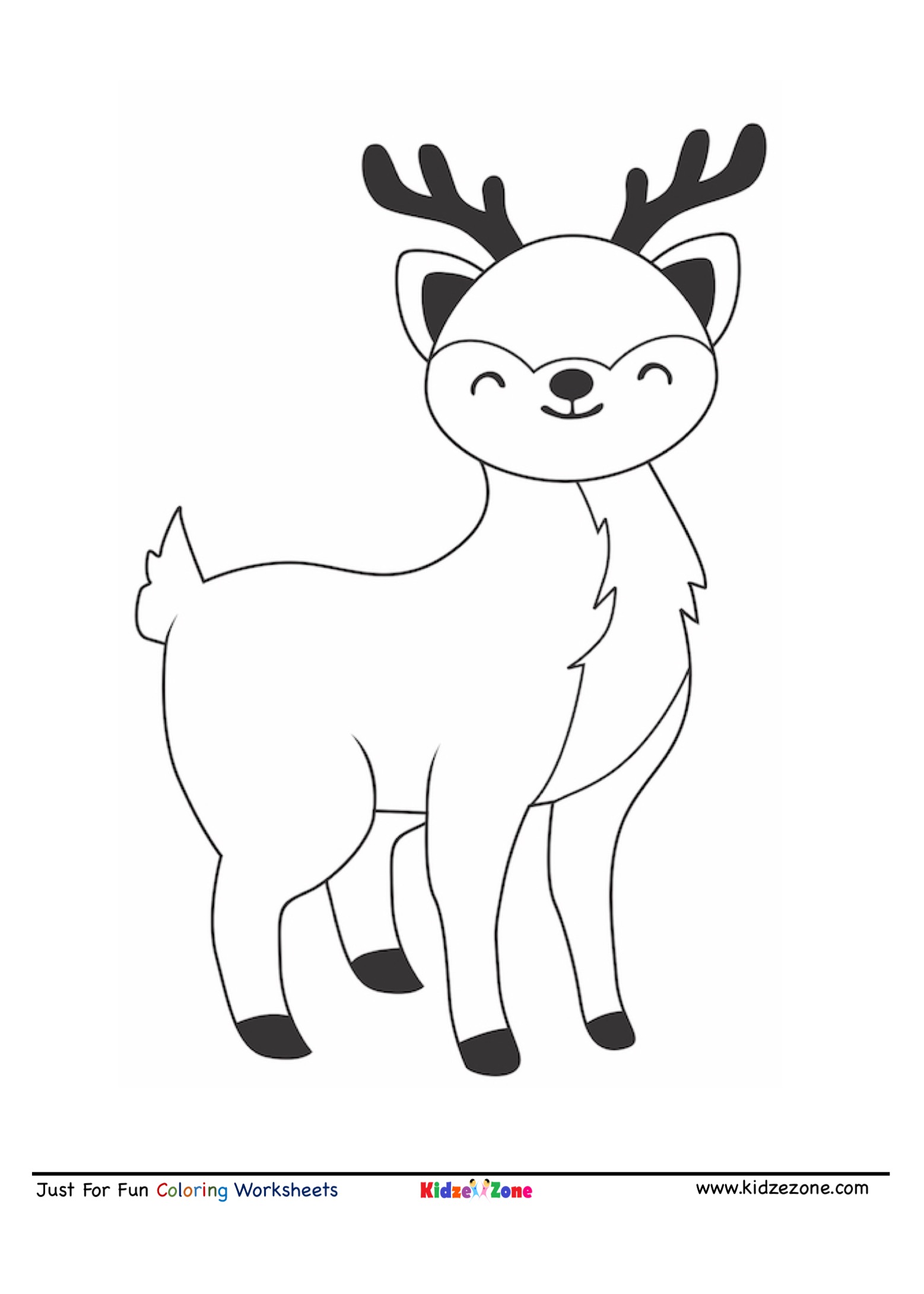 Reindeer coloring sheet   KidzeZone
