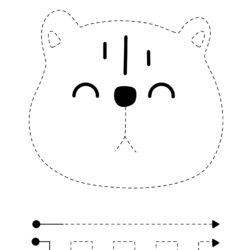 Letter B trace and color Bear Face worksheet