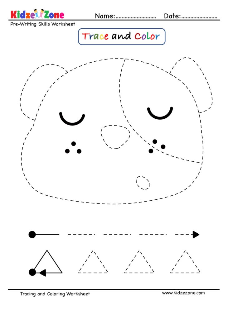 Letter B trace and Color Bear worksheet