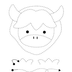 Letter B trace and Color Bull Face worksheet