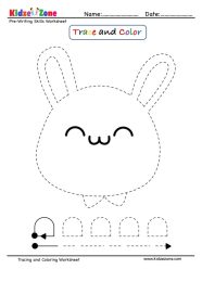Rabbit Cartoon Tracing And Coloring KidzeZone
