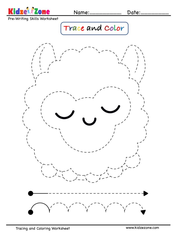 Letter S trace and color Sheep worksheet