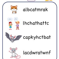 Kindergarten worksheet - At word family find and circle _at words