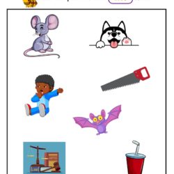 Kindergarten Aw word family find and circle worksheet