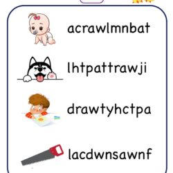 Kindergarten worksheet - Aw word family find and circle aw words