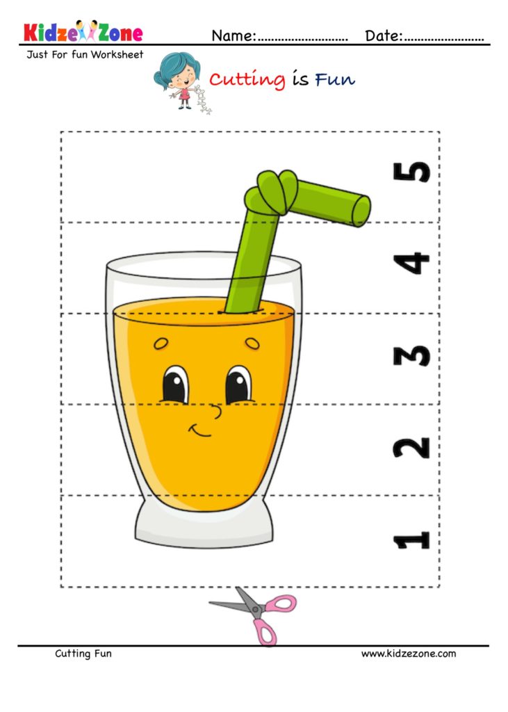 Cutting and Pasting Fun - Drink with Straw
