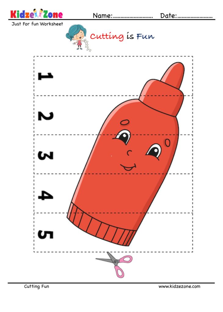  Ketchup Bottle Cutting and Pasting Activity