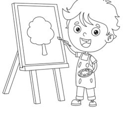 Just for Fun Coloring Sheet - Boy Painting