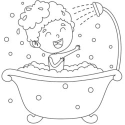 Just for Fun Coloring Sheet - Boy in Bath Tub