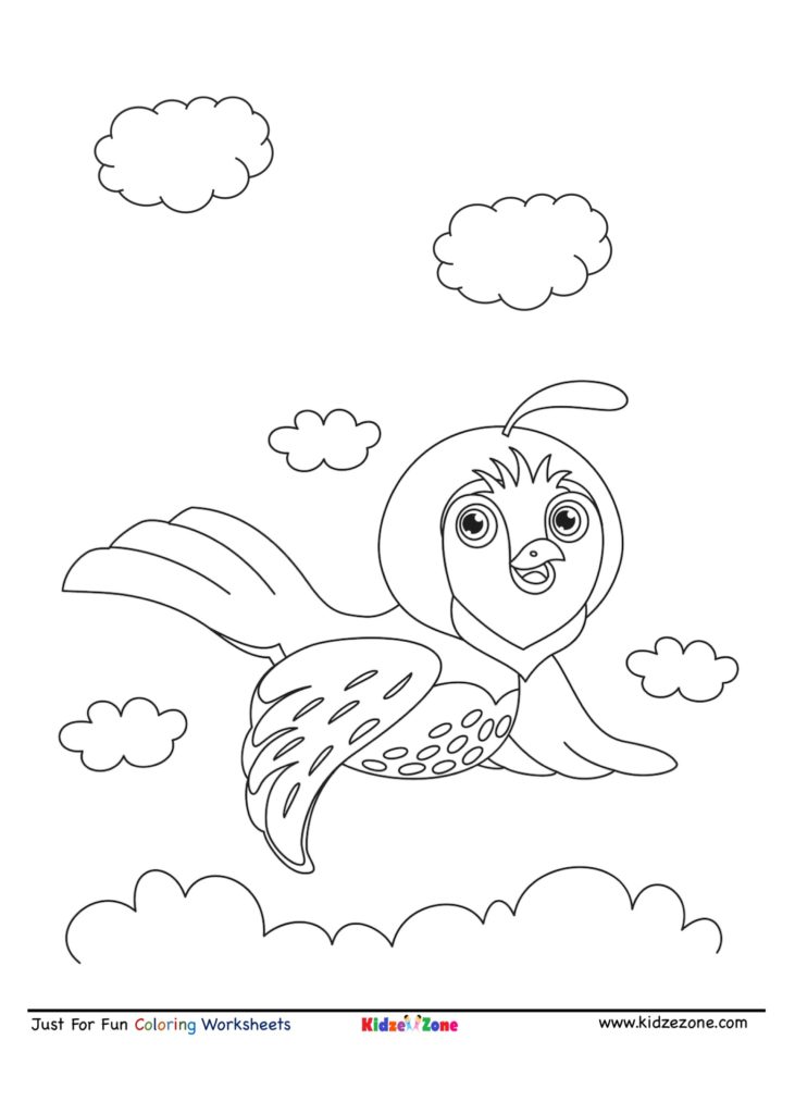 Just for Fun Coloring Sheet - Flying Bird