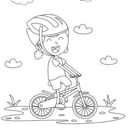 Just for Fun Coloring Sheet - Girl Cycling