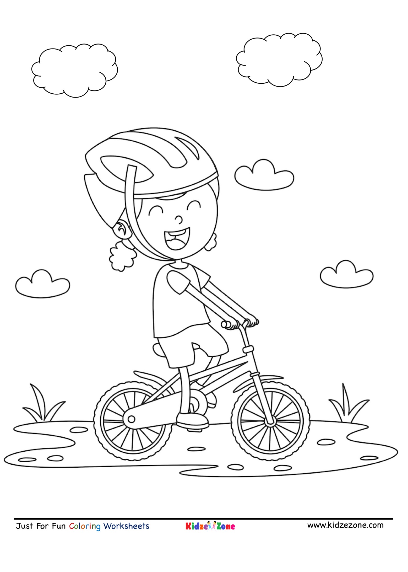 kid bike coloring pages