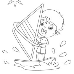 Just for Fun Coloring Sheet - Kid Boat Sailing