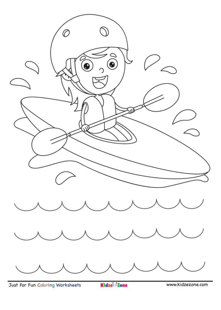 Just for Fun Coloring Sheet - Kid Boating