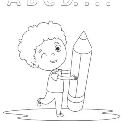 Just for Fun Coloring Sheet - Kid Learning A B C D