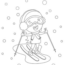 Just for Fun Coloring Sheet - Skiing