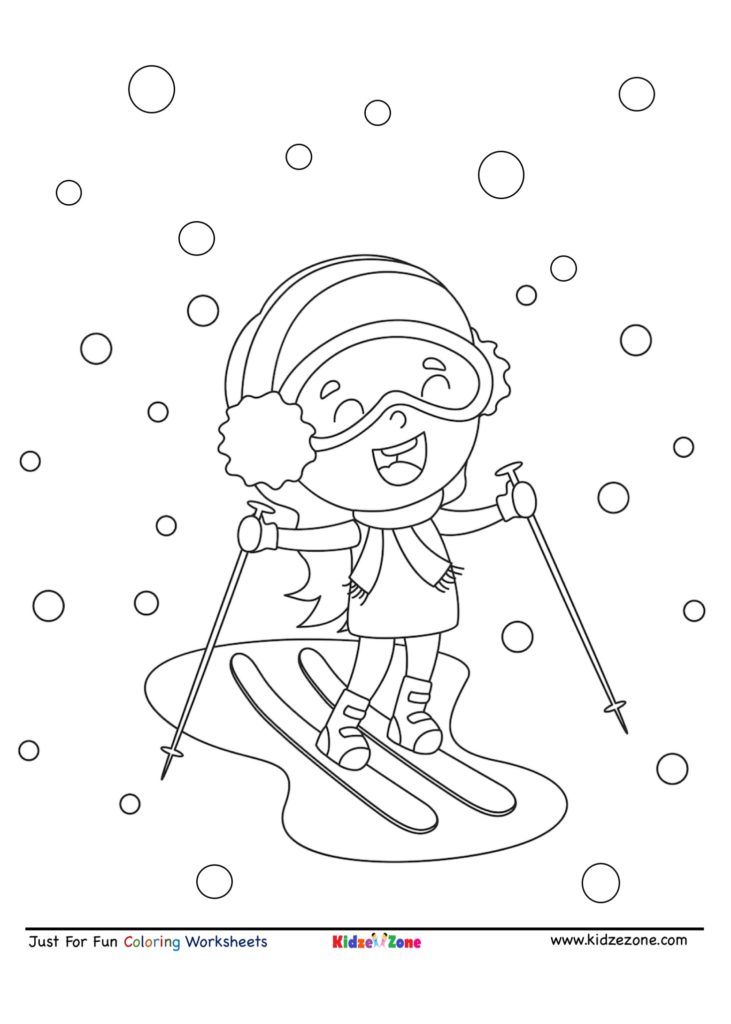Just for Fun Coloring Sheet - Skiing