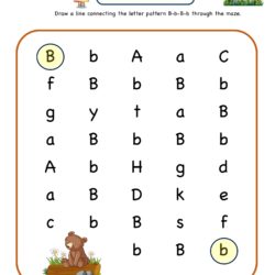 Letter B Maze Pattern Worksheet