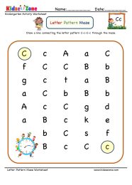 Letter C Maze Worksheet KidzeZone