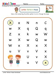 Letter X Maze Worksheet KidzeZone