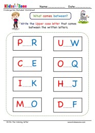 Kindergarten Missing Letter Worksheet Missing Upper Case In Between