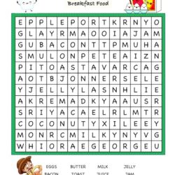 Solve Food Word search finding Breakfast items