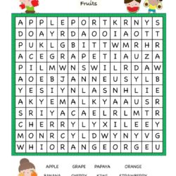 Solve Food Word search finding yummy fruits