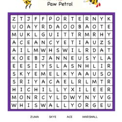 Cartoon Word Search Fun Worksheet - Paw Petrol