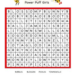 Cartoon Word Search Fun Worksheet - Power Puff Girls