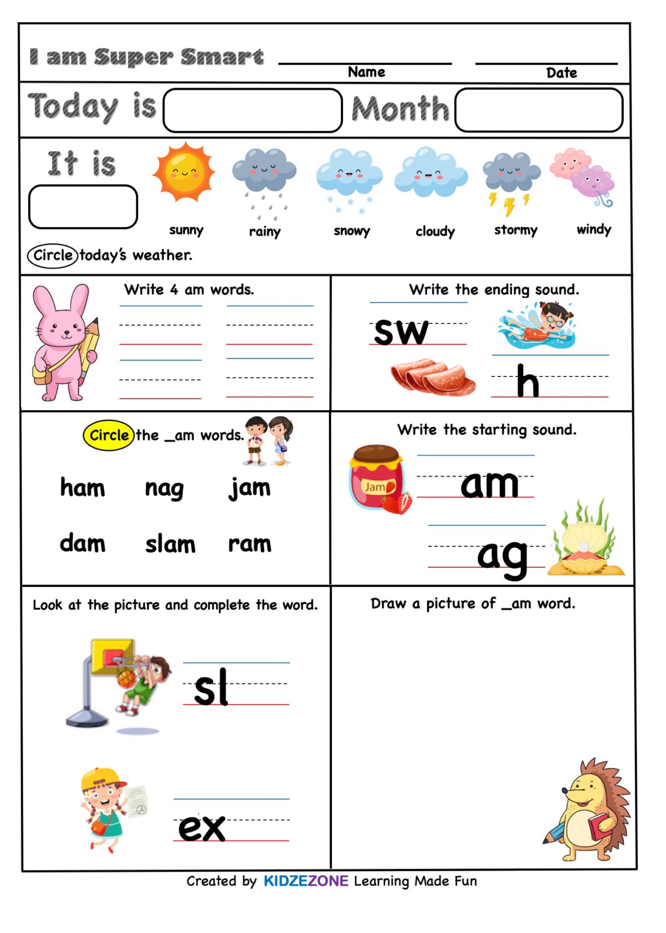 am-word-family-super-sheet-kindergarten-worksheet