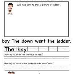 Unscramble the words to make a correct sentence with ladder