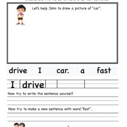 Unscramble the words to make a correct sentence with car