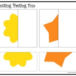 Cutting and pasting Activity worksheet. Play and learn with shapes worksheet 12