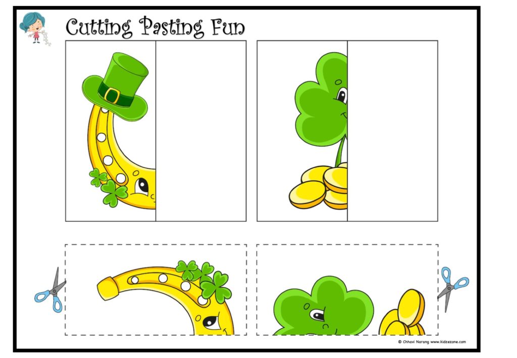 Cutting and pasting Activity worksheet. Play and learn with shapes Worksheet 15