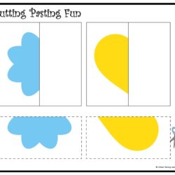 Cutting and pasting Activity worksheet. Play and learn with shapes worksheet 16