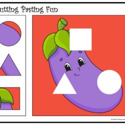 Cutting and pasting Activity worksheet. Play and learn with shapes worksheet 18