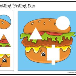 Cutting and pasting Activity worksheet. Play and learn with shapes worksheet 2