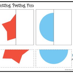 Cutting and pasting Activity worksheet. Play and learn with shapes worksheet - 20